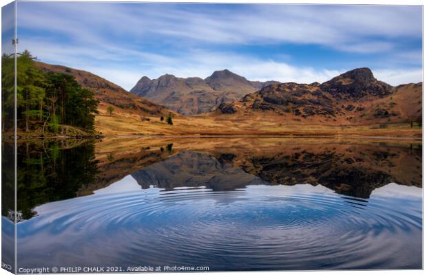 Blea tarn ripples in the lake district Cumbria 509 Canvas Print by PHILIP CHALK