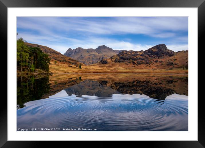 Blea tarn ripples in the lake district Cumbria 509 Framed Mounted Print by PHILIP CHALK
