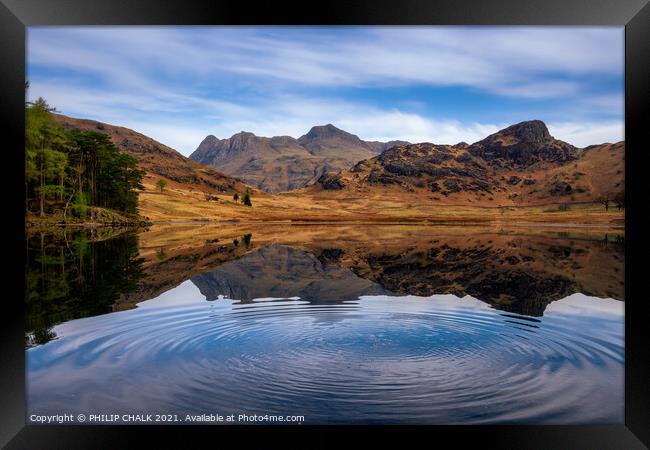 Blea tarn ripples in the lake district Cumbria 509 Framed Print by PHILIP CHALK