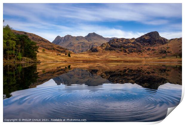 Blea tarn ripples in the lake district Cumbria 509 Print by PHILIP CHALK