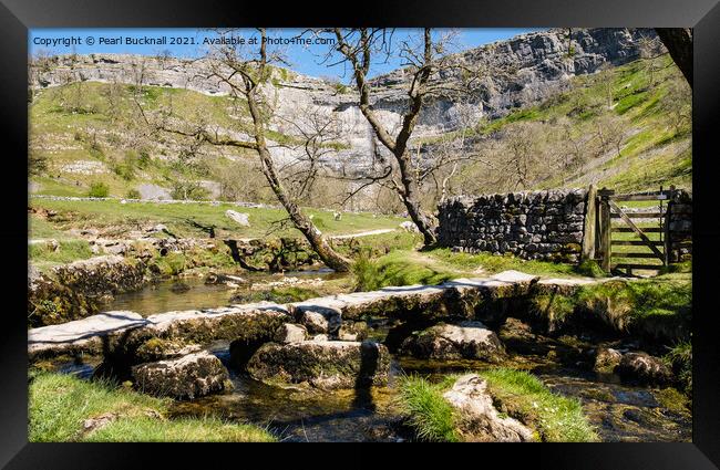 Malham Beck and Malham Cove Yorkshire Dales Framed Print by Pearl Bucknall