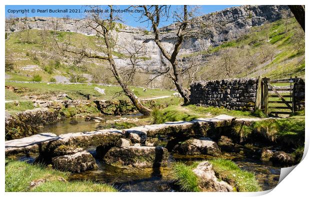 Malham Beck and Malham Cove Yorkshire Dales Print by Pearl Bucknall