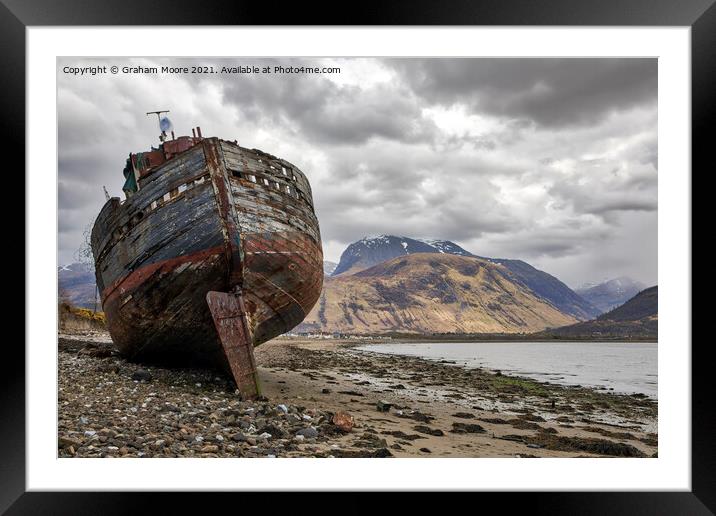 Ship wreck at Corpach Framed Mounted Print by Graham Moore