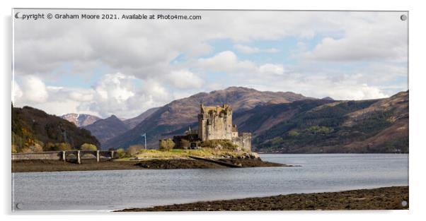 Eilean Donan Castle seen from the north panorama Acrylic by Graham Moore