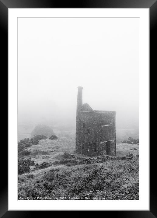 Long Abandonned 'Wheal Betsy' Mine Head On Darmoor Cloaked In Mi Framed Mounted Print by Peter Greenway