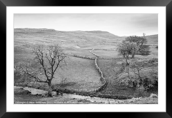 The Landscape Around Malham Cove Framed Mounted Print by Peter Greenway