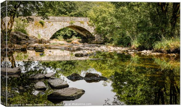 Skelwith Bridge Near Ambleside In The Lake District Canvas Print by Peter Greenway