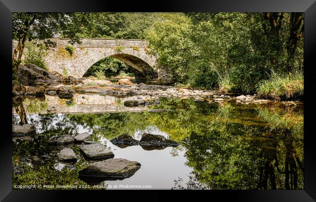 Skelwith Bridge Near Ambleside In The Lake District Framed Print by Peter Greenway