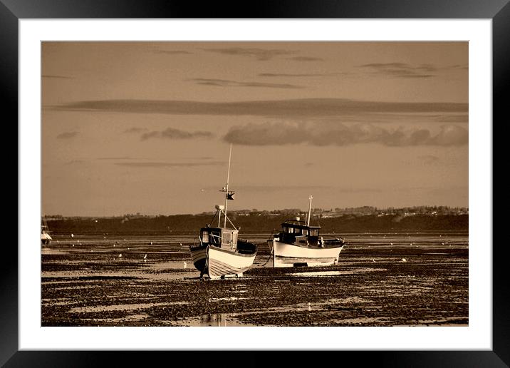 Boat Thorpe Bay Southend on Sea Essex England Framed Mounted Print by Andy Evans Photos