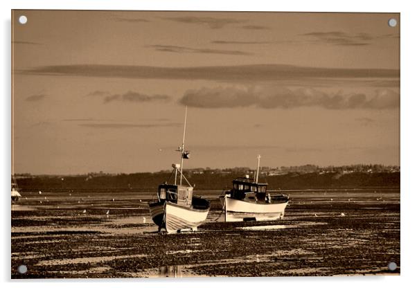 Boat Thorpe Bay Southend on Sea Essex England Acrylic by Andy Evans Photos