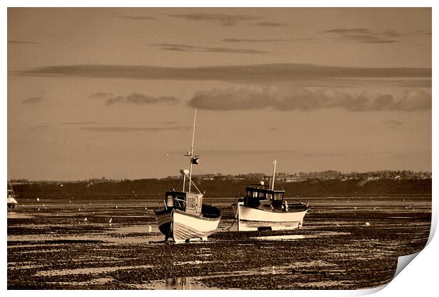 Boat Thorpe Bay Southend on Sea Essex England Print by Andy Evans Photos