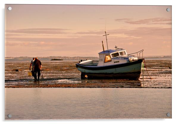Boat Thorpe Bay Southend on Sea Essex England Acrylic by Andy Evans Photos