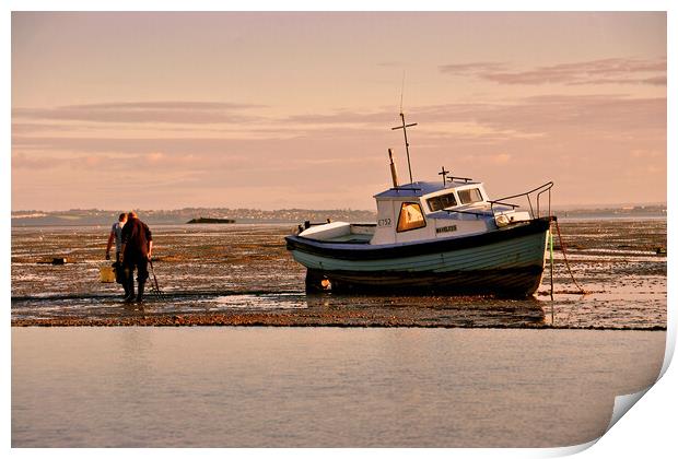 Boat Thorpe Bay Southend on Sea Essex England Print by Andy Evans Photos