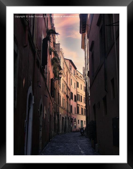 Street in Rome #1 Framed Mounted Print by Jules D Truman