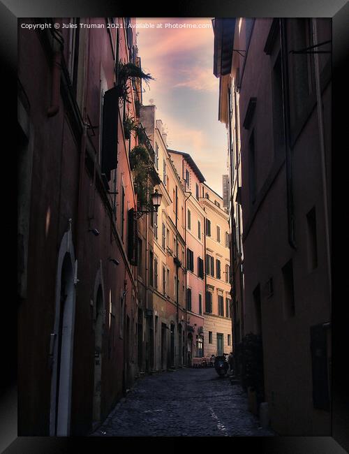 Street in Rome #1 Framed Print by Jules D Truman