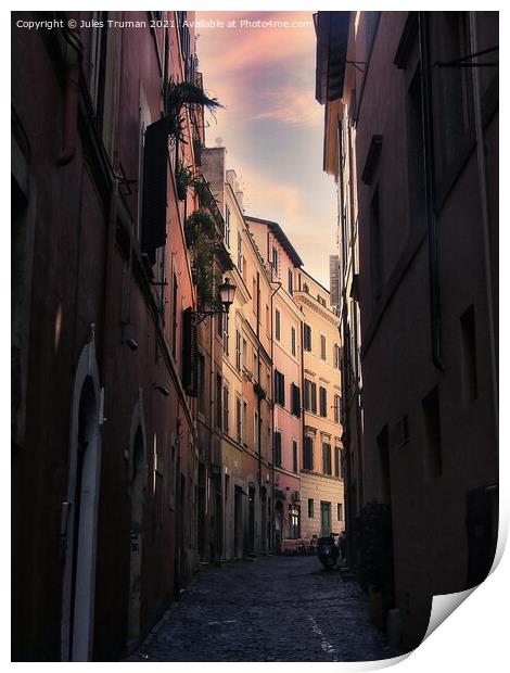 Street in Rome #1 Print by Jules D Truman