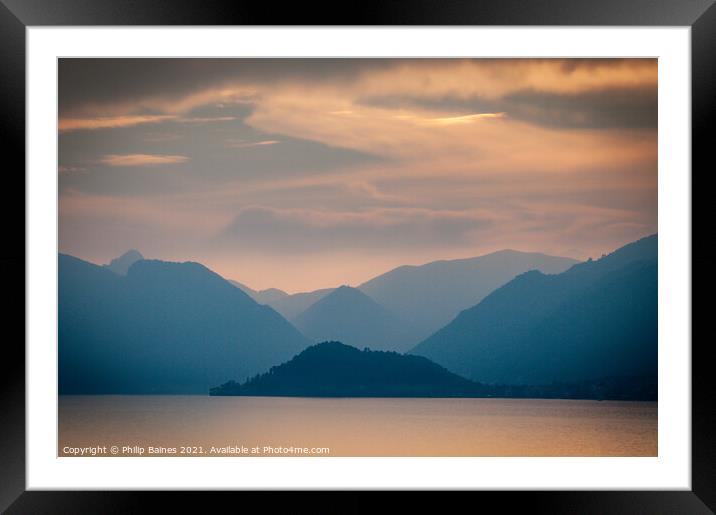 Evening on Lake Como Framed Mounted Print by Philip Baines