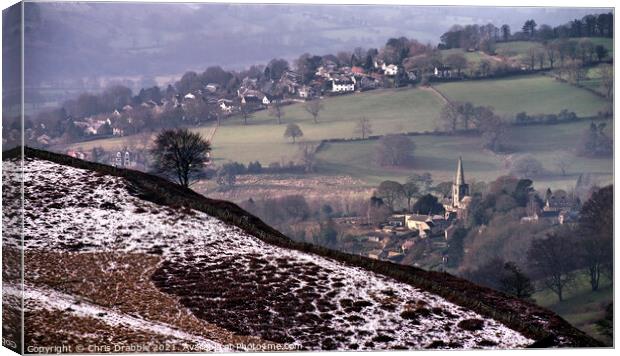 Hathersage and St Michael and all Angels Church Canvas Print by Chris Drabble