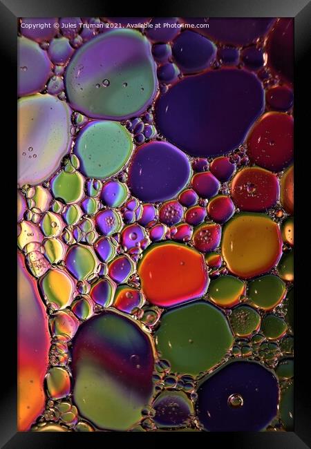Rainbow Bubbles Framed Print by Jules D Truman