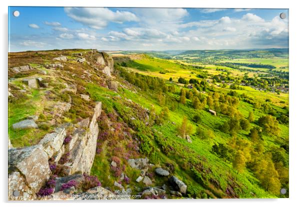 Curbar Edge, Peak District, Derbyshire Acrylic by Justin Foulkes