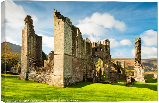 Llanthony Priory, Monmouthshire, Wales Canvas Print by Justin Foulkes