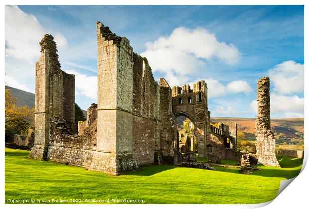 Llanthony Priory, Monmouthshire, Wales Print by Justin Foulkes