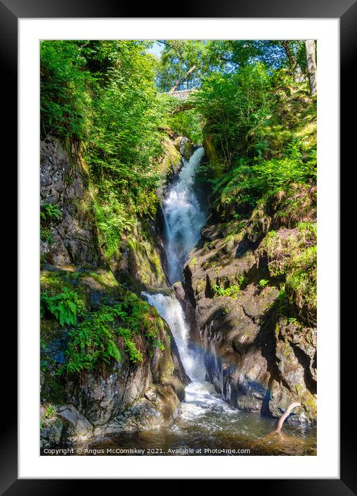 Aira Force waterfall Framed Mounted Print by Angus McComiskey