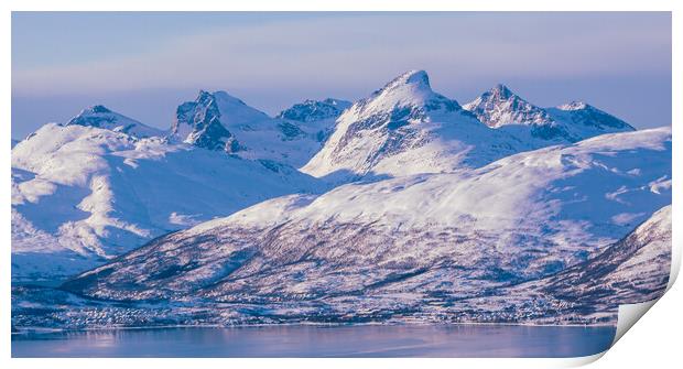 Norway Mountains near Tromso Print by John Frid