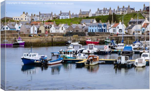 Findochty Harbour Morayshire Scotland Canvas Print by Pearl Bucknall