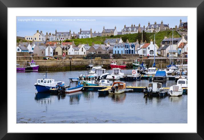 Findochty Harbour Morayshire Scotland Framed Mounted Print by Pearl Bucknall