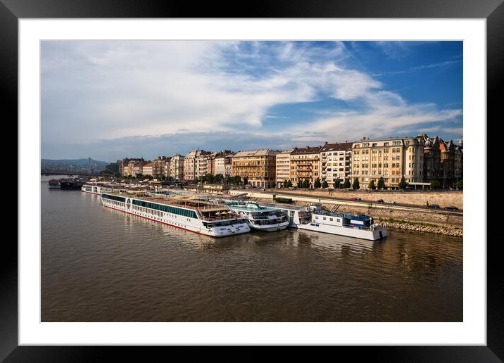River View of Budapest City in Hungary Framed Mounted Print by Artur Bogacki
