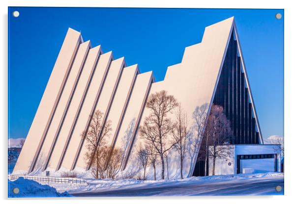 The Arctic Cathedral in Tromso Acrylic by John Frid