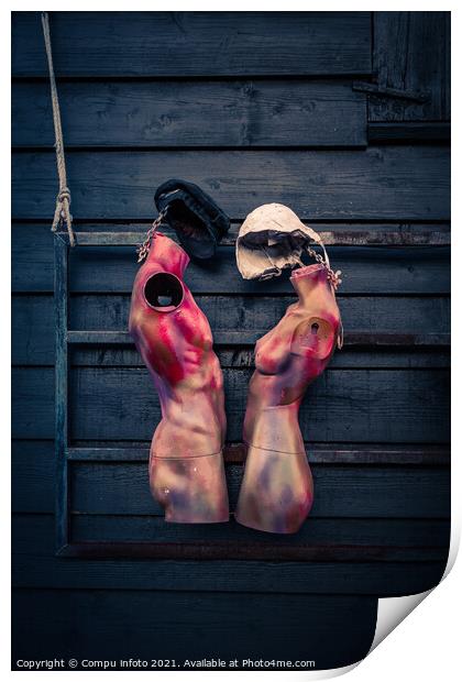 nude painted mannequins art Print by Chris Willemsen