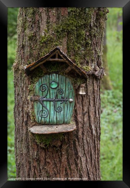 green door in a tree Framed Print by Chris Willemsen