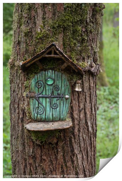 green door in a tree Print by Chris Willemsen