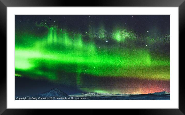 Aurora over Myvatn, Iceland Framed Mounted Print by Wall Art by Craig Cusins