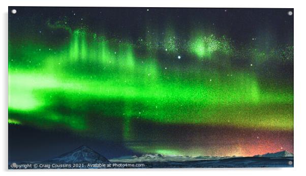 Aurora over Myvatn, Iceland Acrylic by Wall Art by Craig Cusins
