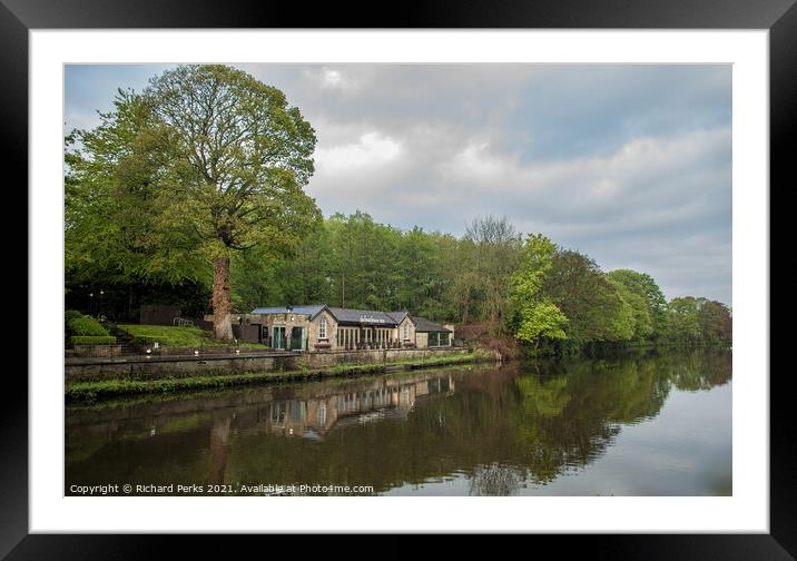 Reflections of the  Boathouse Inn Saltaire Framed Mounted Print by Richard Perks