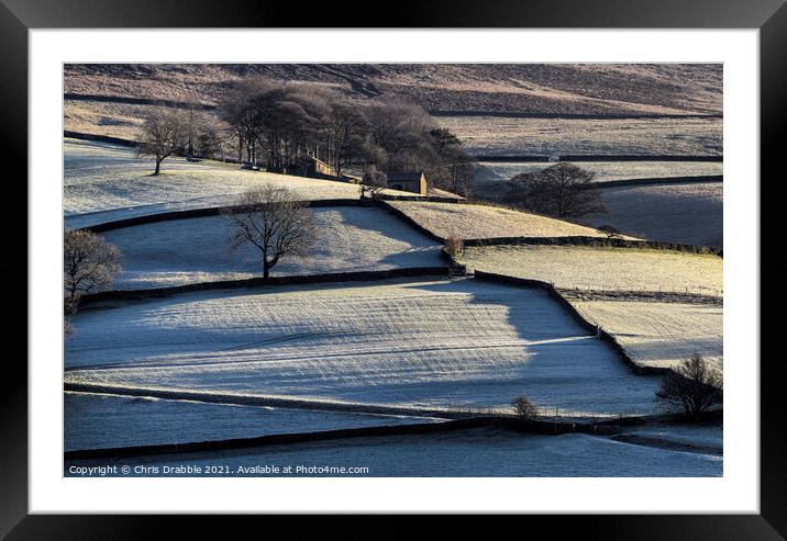 Under Derwent Edge at first light Framed Mounted Print by Chris Drabble