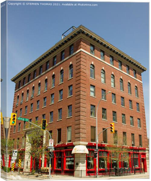 Travellers' Building, Winnipeg Canvas Print by STEPHEN THOMAS