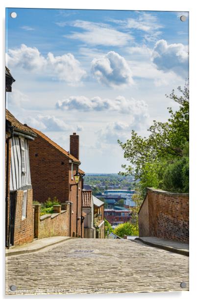 Old Town overlooking Lower Lincoln Acrylic by Allan Bell
