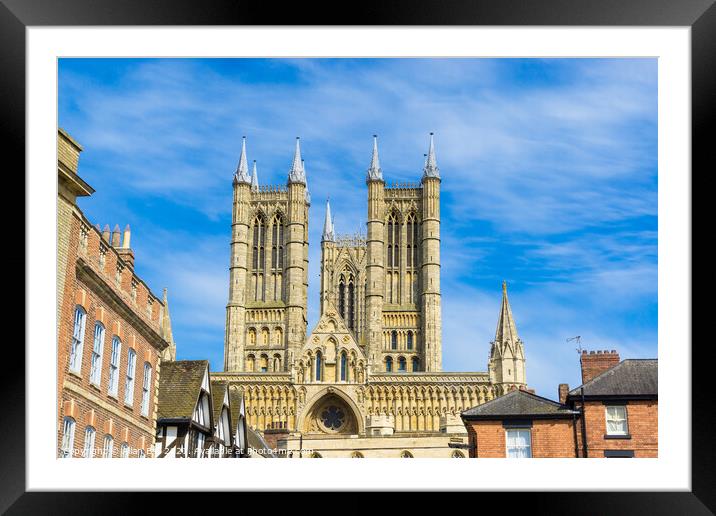 Lincoln Cathedral Towers Blue Sky Framed Mounted Print by Allan Bell