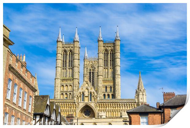 Lincoln Cathedral Towers Blue Sky Print by Allan Bell