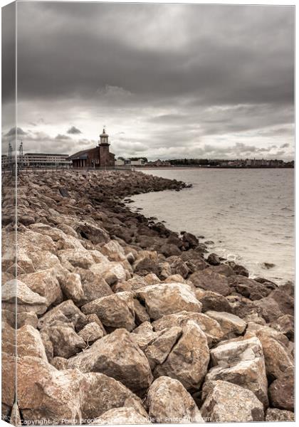 Morecambe Stone Jetty Canvas Print by Philip Brookes