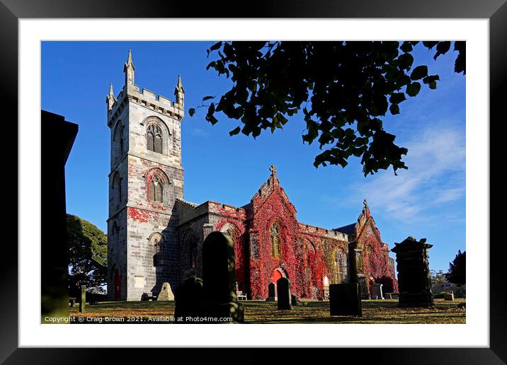 Liberton Kirk in Autumn Framed Mounted Print by Craig Brown