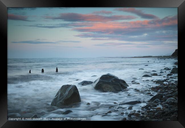 Marine Beach Criccieth Framed Print by Heidi Stewart