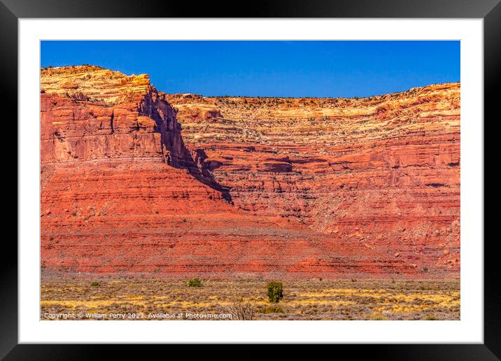 Colorful Valley of Gods Red Cliffs Mexican Hat Utah Framed Mounted Print by William Perry