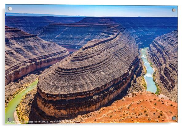 Great Goosenecks Rock Formation San Juan River Mexican Hat Utah Acrylic by William Perry