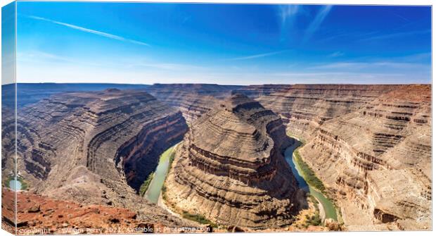 Great Goosenecks Rock Formation San Juan River Mexican Hat Utah Canvas Print by William Perry