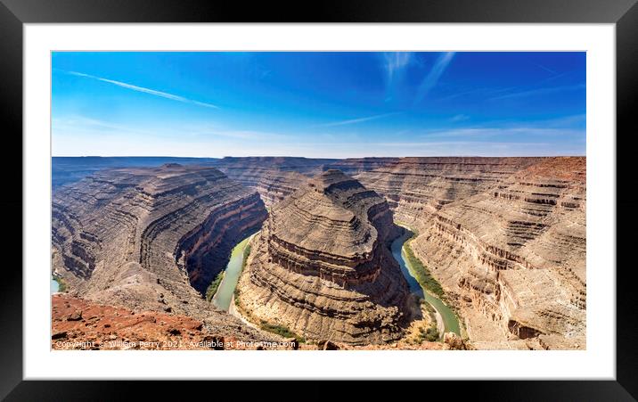 Great Goosenecks Rock Formation San Juan River Mexican Hat Utah Framed Mounted Print by William Perry